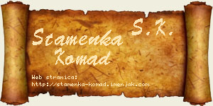 Stamenka Komad vizit kartica